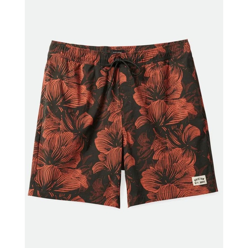 Voyage Short 18 Boardshorts – Washed Black/Terracotta Floral