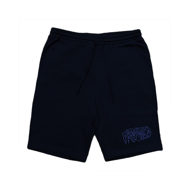 Wavy Glitch Puff Print Sweat shorts – Black