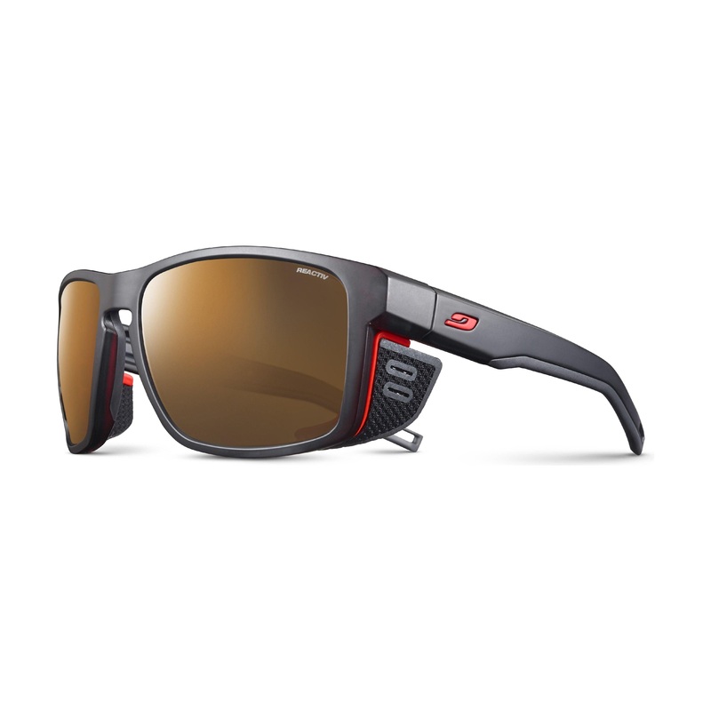 Julbo Shield|Translucent Grey/Blue Spectron 3CF|Black Transluscent / Neon Orange REACTIV HIGH MOUNTAIN 2-4