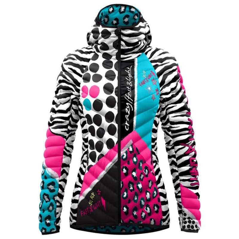 Crazy W Summit Down Jacket|Medium|Large|XLarge|Black-Zebra|Flower