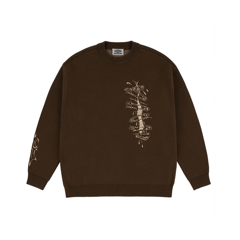 X Balti Skull Jacquard Sweatshirt – Brown