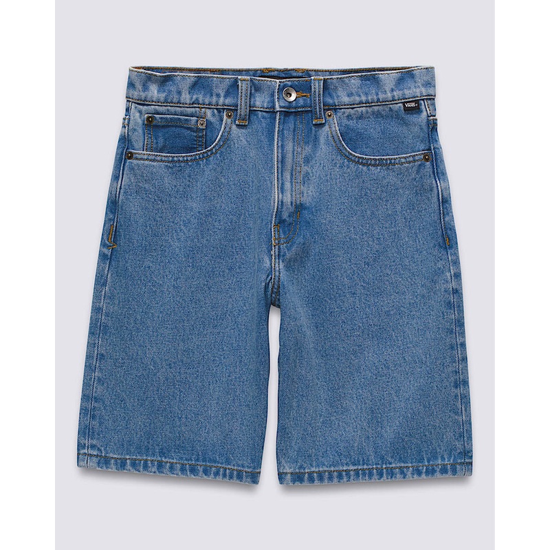 Kids Check-5 Baggy Denim Shorts – Stonewash