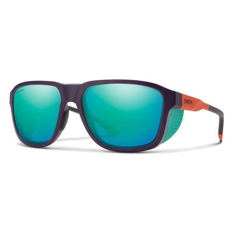 Smith Embark Sunglasses|Matte Black | ChromaPop Polarized Blue Mirror|Purple / Cinder / Hi Viz || ChromaPop Polarized Opal Mirror
