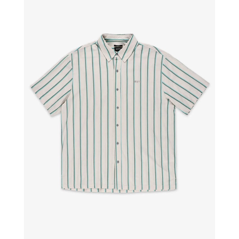 Cru Stripe Shirt – Beige/Pine Needle
