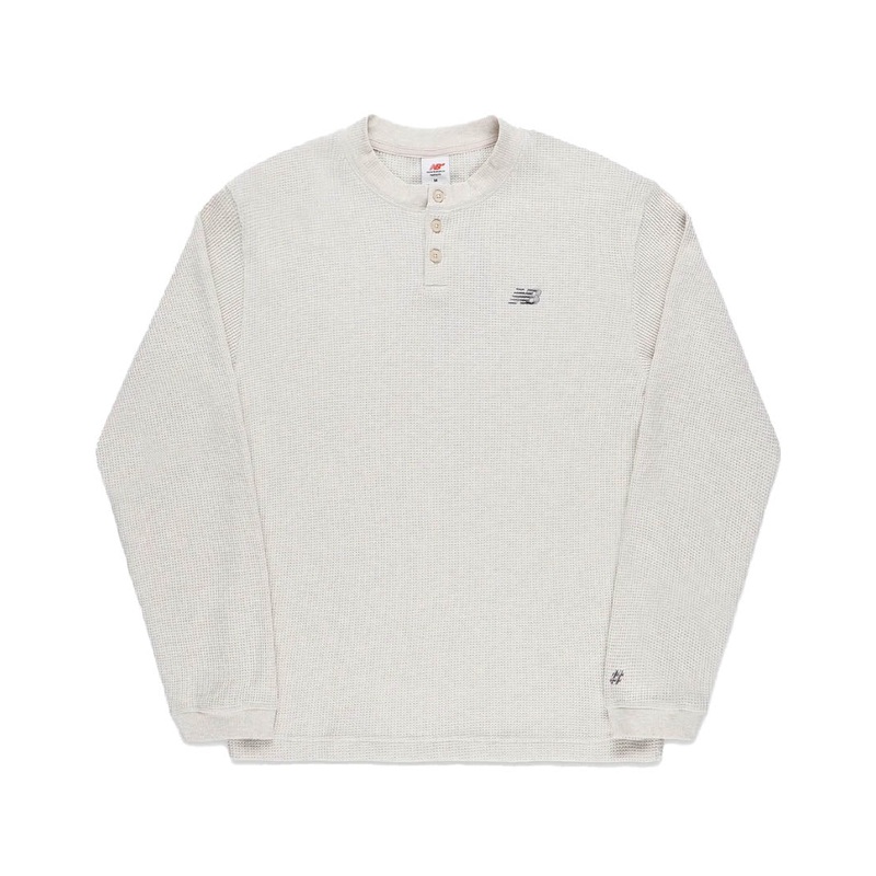 Numeric Waffle Knit Henley Long Sleeve T-Shirt – Oatmeal Heather
