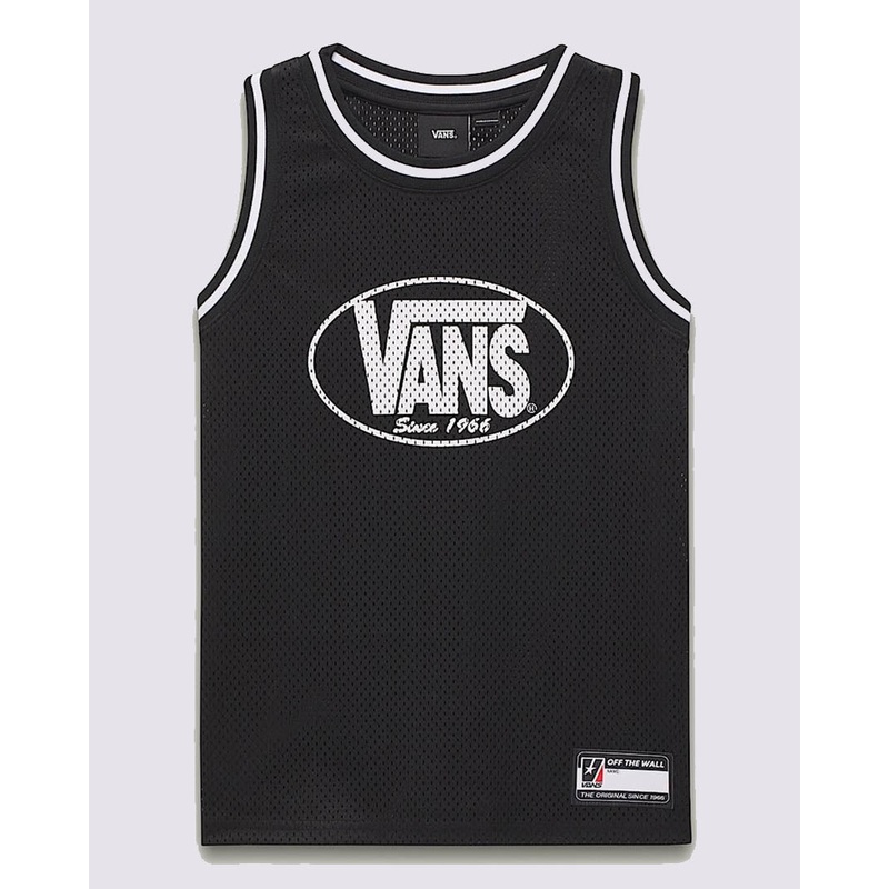 Boys Classic Oval Basketball Tank – Black