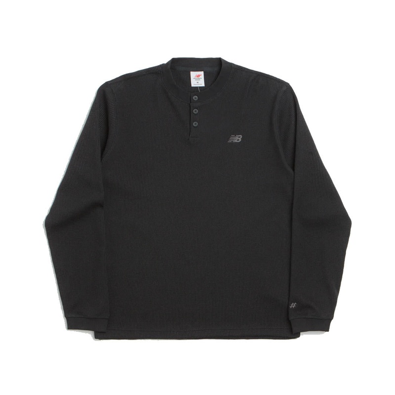 Numeric Waffle Knit Henle Long Sleeve T-Shirt – Black