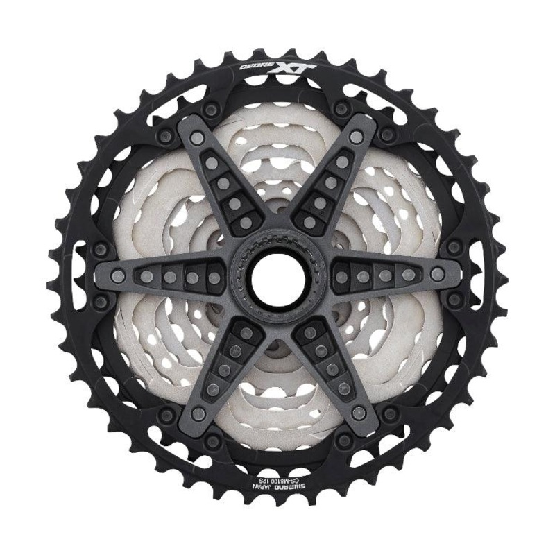 Shimano XT CS-M8100 Cassette – 12-Speed, 10-51t, Silver/Black, Micro Spline