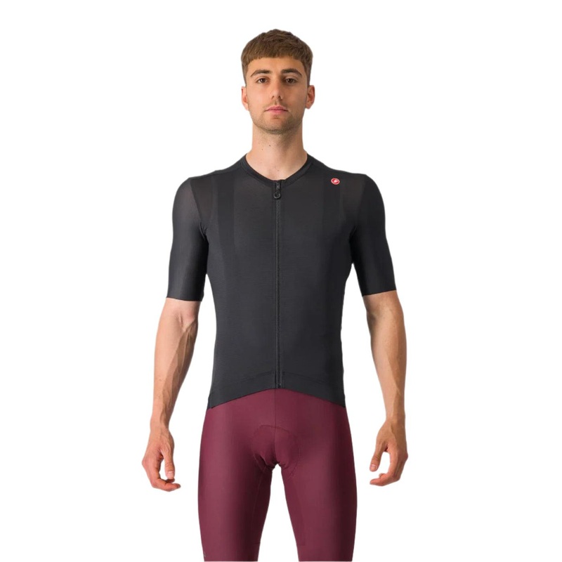 Castelli Espresso Jersey|Medium|Large|XLarge|XXLarge|Small|Light Black/Dark Grey|Deep Bordeaux/Silver Moon