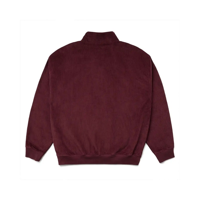 Corduroy Half Zip Sweatshirt – Burgandy