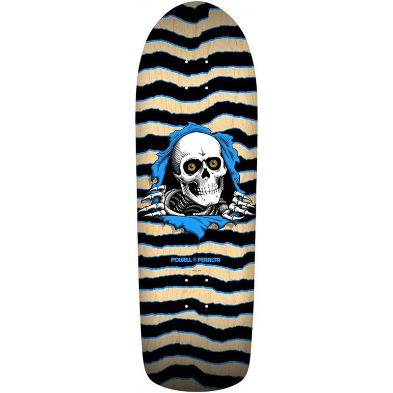 Old School Ripper (16) Skateboard Deck – Natural/Blue