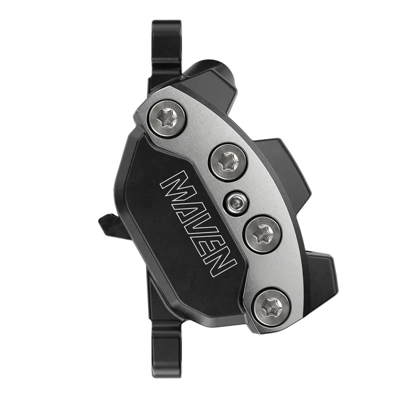 SRAM Maven Ultimate Stealth Disc Brake and Lever – Front, Post Mount, 4-Piston, Aluminum Lever, Titanium Hardware, Black/Silver, A1