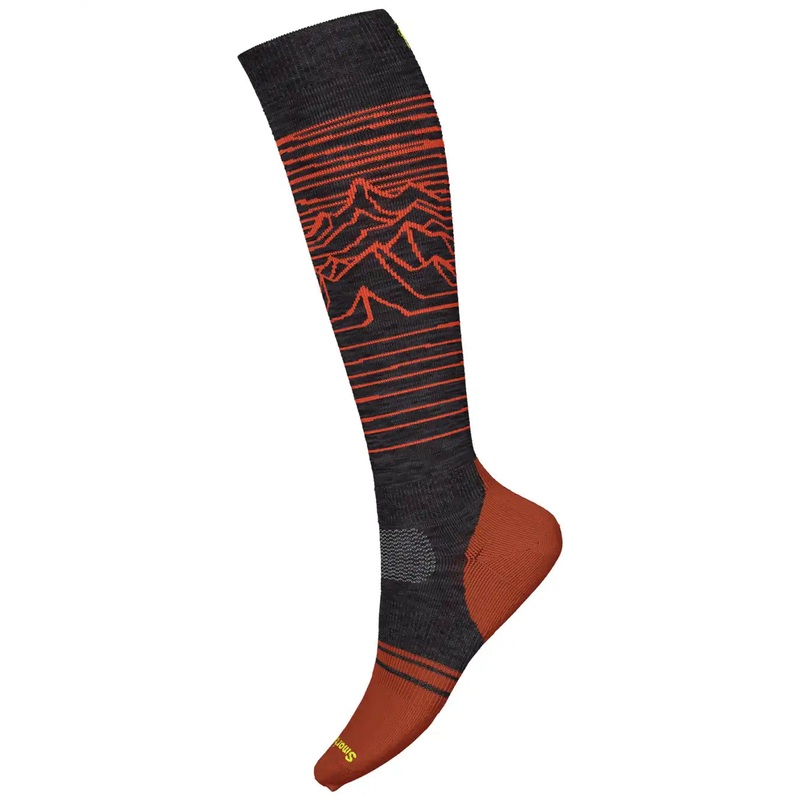 Snowboard Iguchi Pattern Over The Calf Thermal Socks – Charcoal