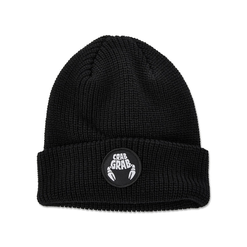Crab Grab Circle Patch Beanie|Bone|Black|Red|One Size|Retail: $26.00