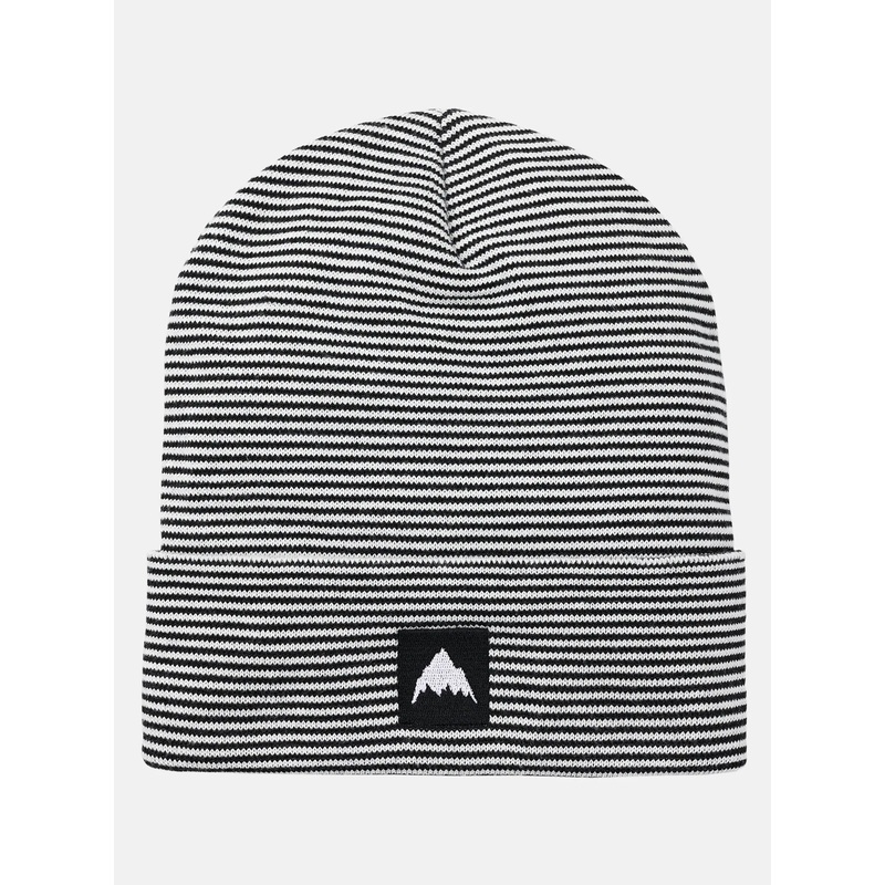 Recycled Stripe Beanie|True Black/Stout White|Rock Lichen/Mushroom