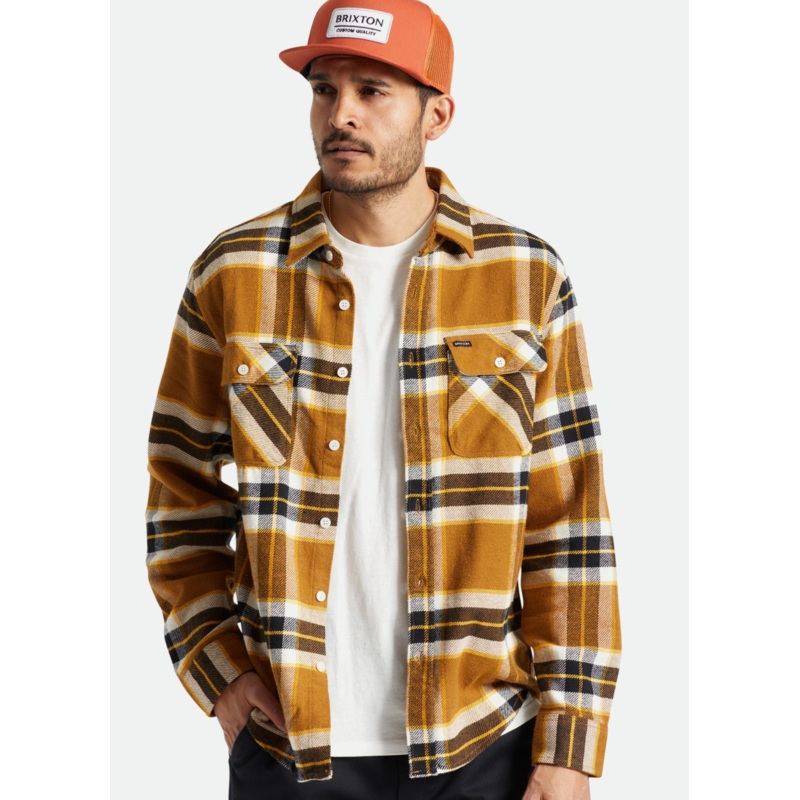 Bowery Flannel|Small|Medium|Large|Extra Large|XXL|Light Brown|Heather Grey/Charcoal|Flint Blue/Twilight Blue|Barn Red/Bison
