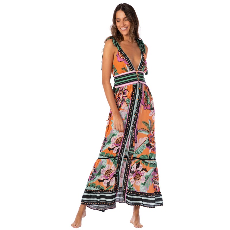 Lylou Long Dress|Apricot Blooms|S|M|L