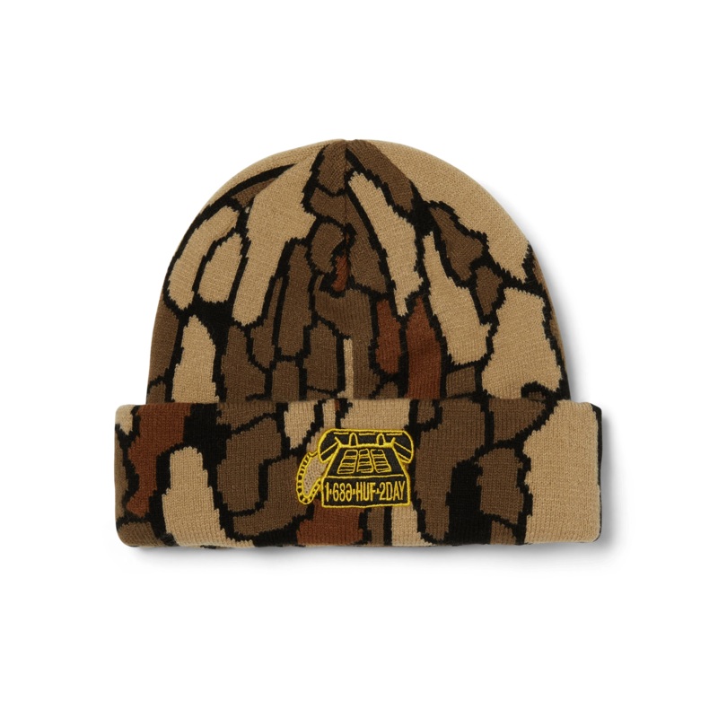 686 Huf Beanie 2025|Huf Lime|Huf Bark Print|One Size|Retail: $27.95