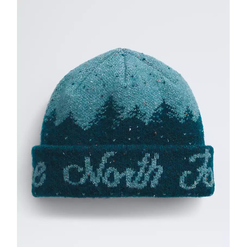Cabin Mountainscape Beanie|Clay Grey/White Dune|Midnight Petrol/Algae Blue|OS