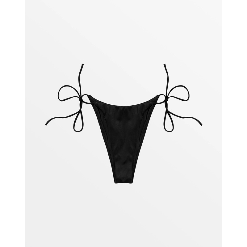 Solid Skimpy Tie Side Bikini Bottoms