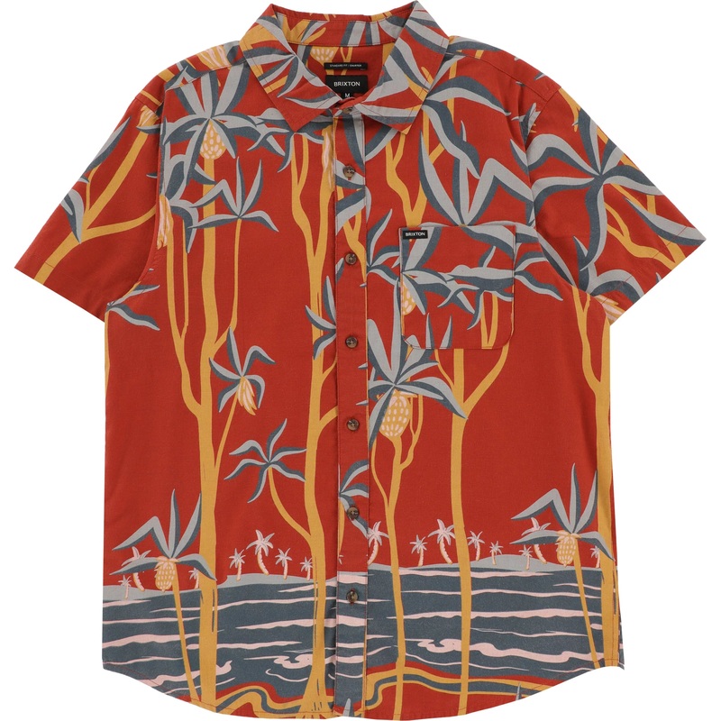 Charter Print S/S Shirt|Dark Red Scenic Trip|M|L|XL