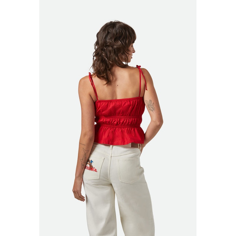 Eden Smocked Top|Crimson|Off White|S|M|L