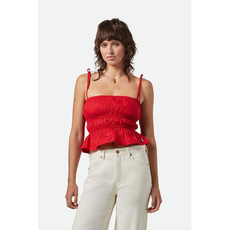 Eden Smocked Top|Crimson|Off White|S|M|L