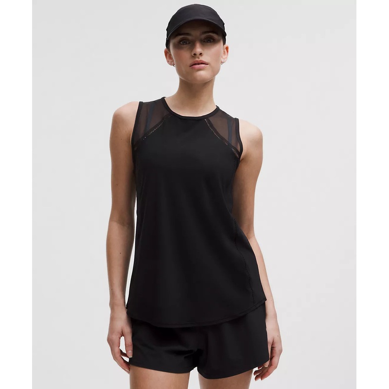Sculpt Cropped Tank Lace Trim|4|8|10|6|Black