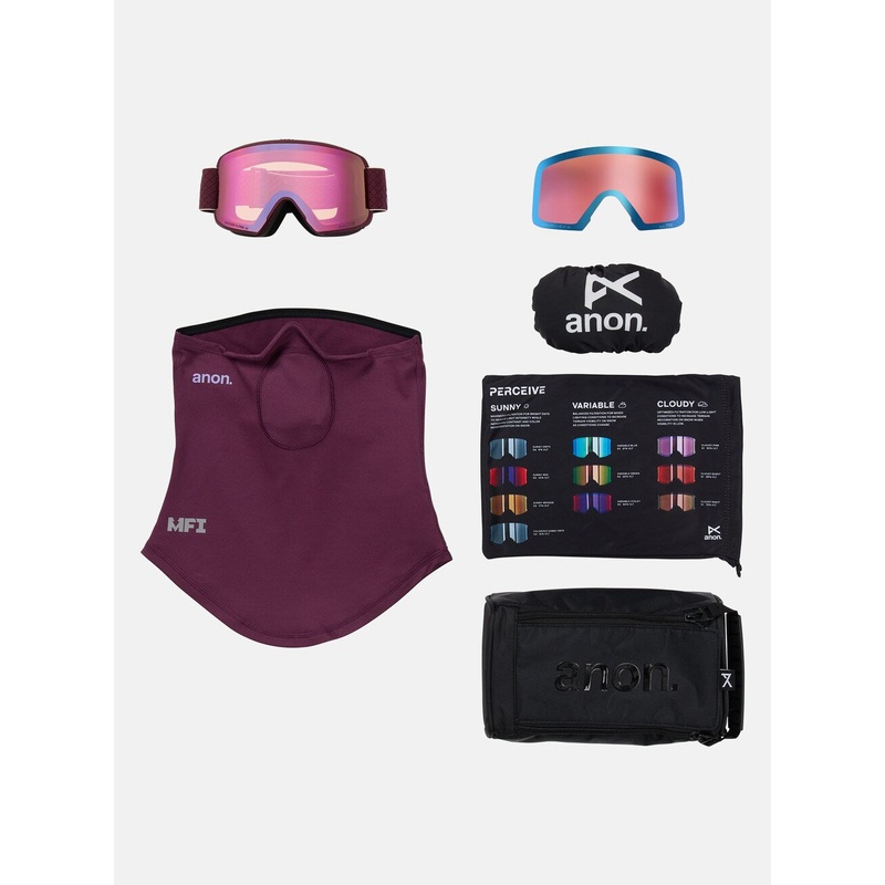 Anon M6 Goggles|Perceive Sunny Red (14% / S3)Spare Lens: Perceive Cloudy Burst (59% / S1)|Deep Cherry Lens: Perceive Cloudy Pink (53% / S1) Spare Lens: Perceive Variable Blue (21% / S2)|Lens: Perceive Variable Blue (21% / S2)Spare Lens: Perceive Cloudy Pi