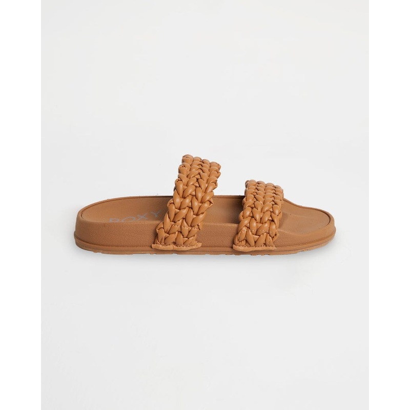 Roxy Slippy Braided II Slides|Tan 1|Black|6|7|8|9|10