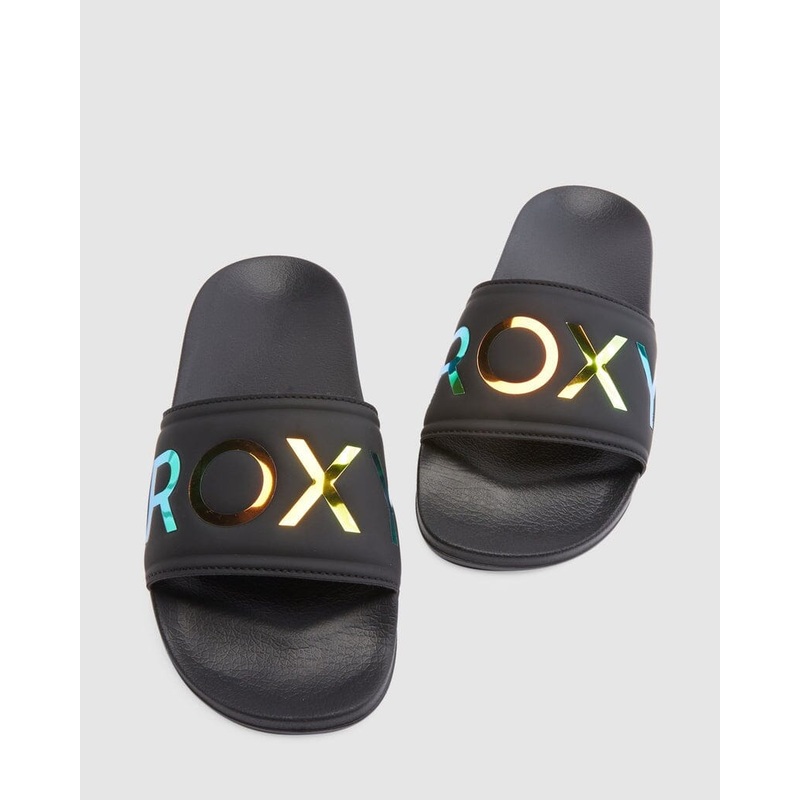 Roxy Slippy II Slippy Slides|Black / Fluorescent|6|7|8|9|10