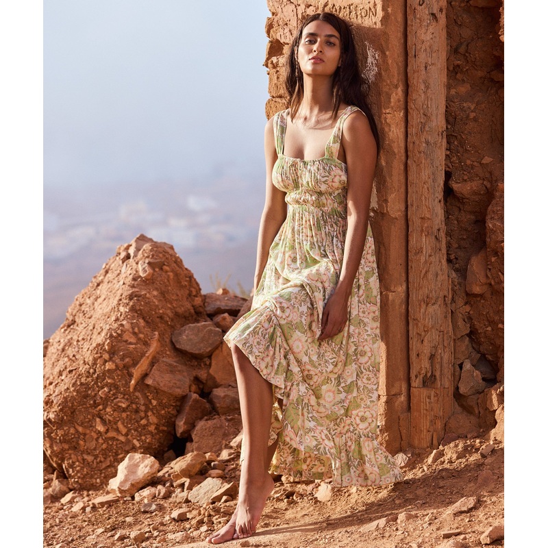 Roxy Paradise Winds Dress|Oil Green Wild Flower|S|M|L|XL