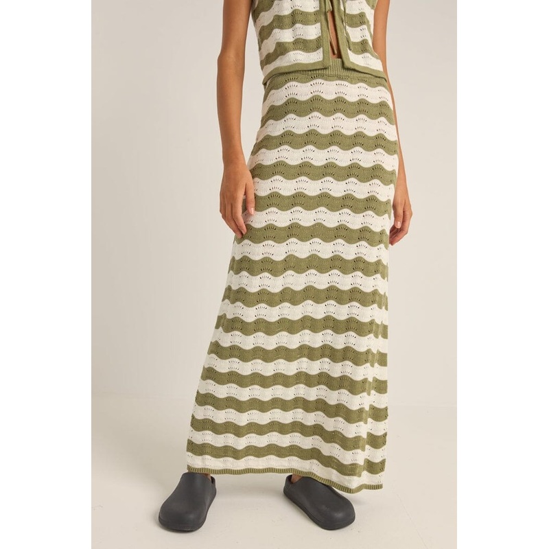 Rhythm Carmen Stripe Knit Maxi Skirt
