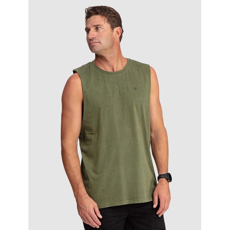 Volcom Aus Wash Muscle Tank|Army Green Combo|S|M|L|XL
