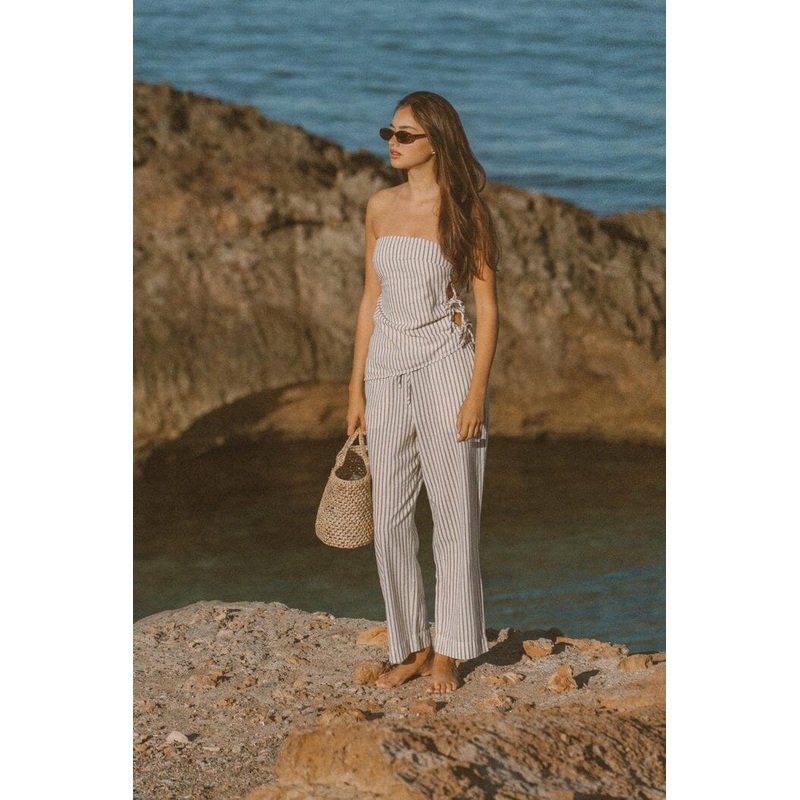 Rhythm Frankie Elastic Pants|Navy Stripe|8|10|12|14