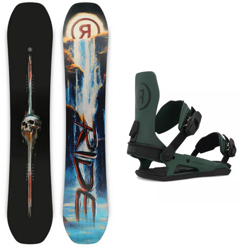 Ride Shadowban Snowboard with Ride C-6 Mens Bindings Mens Snowboard Package 2025