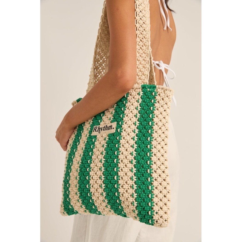 Rhythm Dinero Stripe Crochet Tote Bag