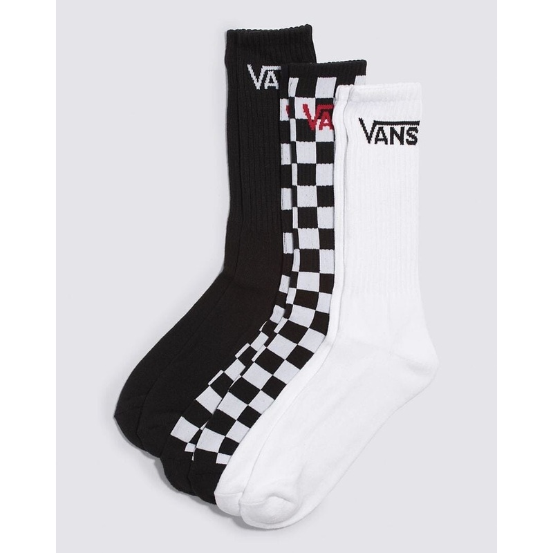Vans Classic Crew Socks 3-Pack – Black / White