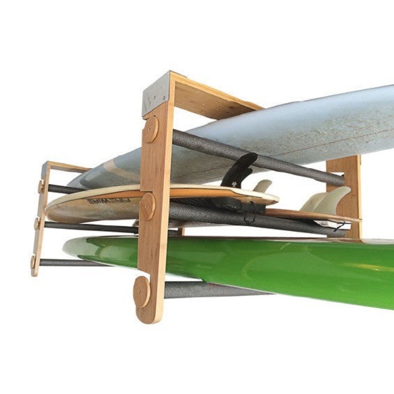 Support plafond modulable CORSURF – Roll Rack Wood Shortboards, Longboards, SUP