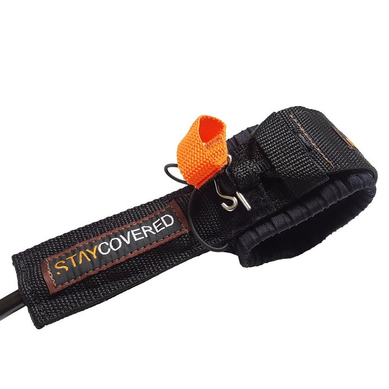 STAY COVERED – XXL Big Wave Leash with Quick Release (10mm) – Black