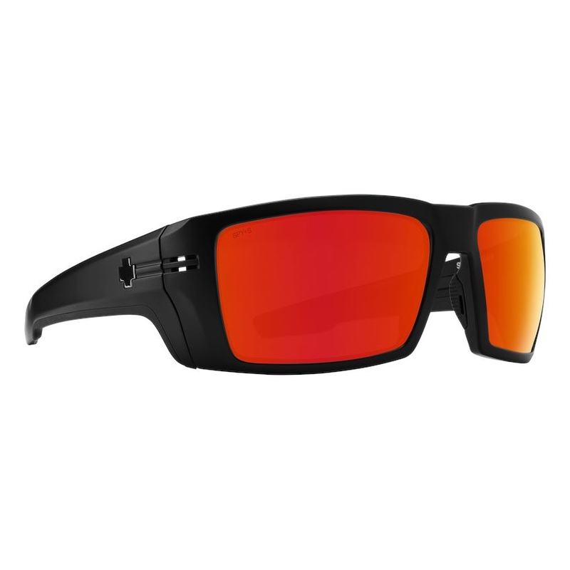Spy Rebar ANSI Sunglasses|Matte Black / Happy Bronze Red Spectra Mirror|Matte Black / Happy Grey Green