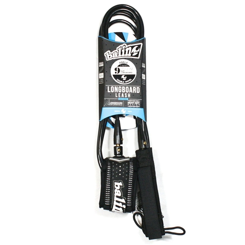 BALIN – Leash Longboard / SUP – Ankle (7.4mm) – Black