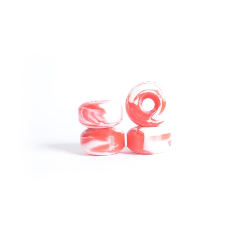 Roues skateboard – YOCAHER 52x30mm 99a – White/Red Swirl