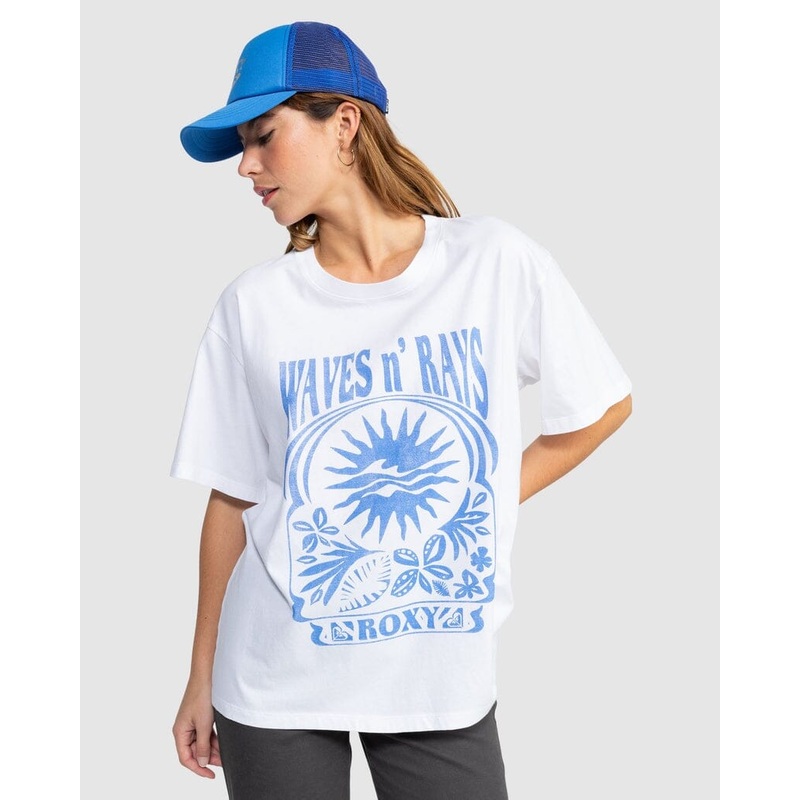 Roxy Moonrise Sea T-Shirt|Bright White|S|M|L|XL