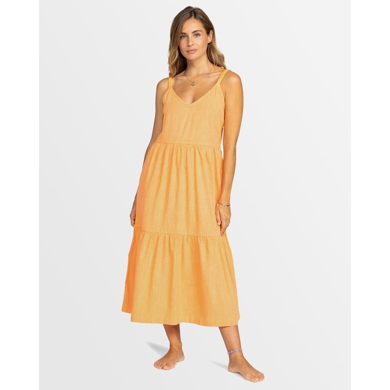 Roxy Waiting Line Midi Dress|Papaya|Cooling Spray|XS|S|M|L|XL