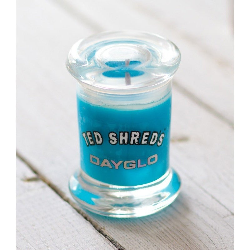 Bougie TED SHRED’S Surfwax Candle Dayglo – Bleu 4 Oz