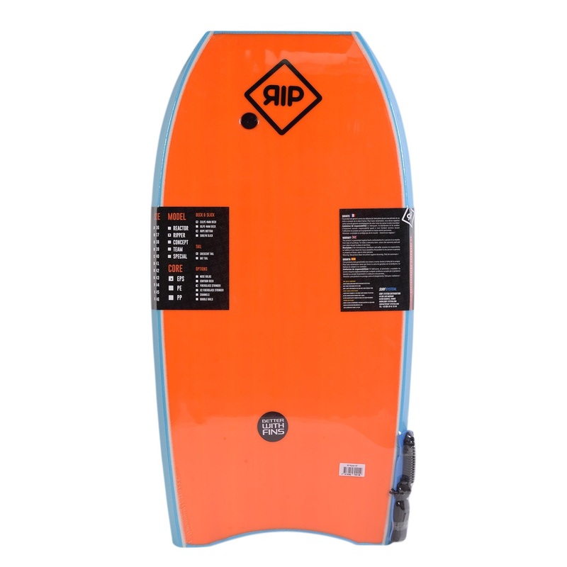 RIP Bodyboard – Ripper Stringer avec leash (EPS) – Blue / Orange