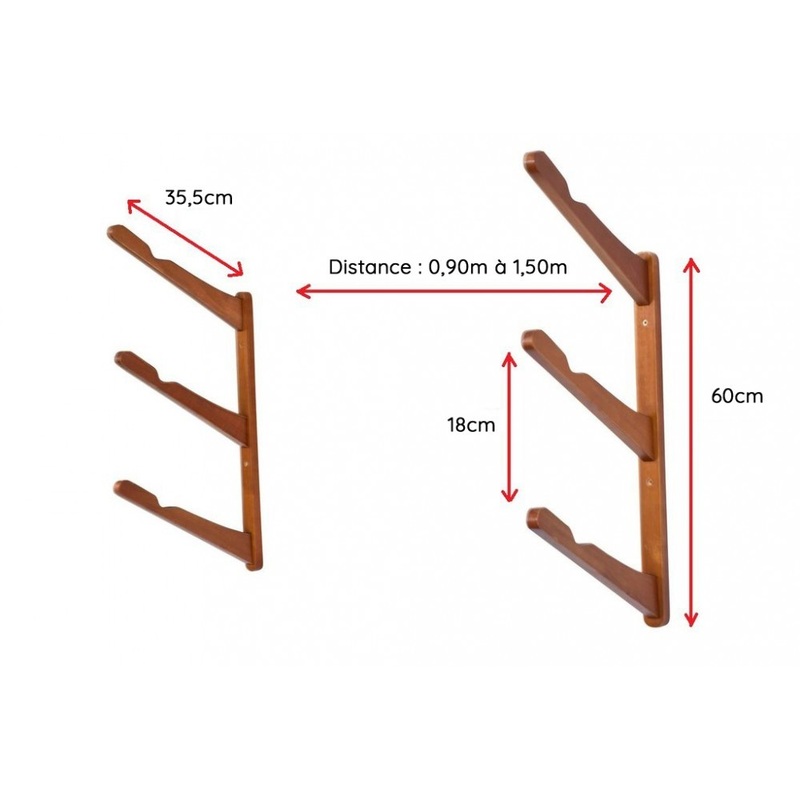CORSURF – Support mural Multi Rack 3 Boards – Bamboo