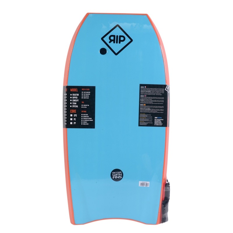 RIP Bodyboard – Reactor Stringer avec leash (EPS) – Orange / Blue