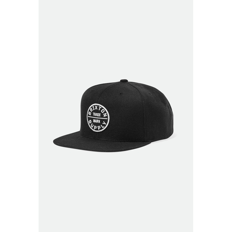 Brixton Oath III Snapback Cap|Black|Pinecone Brown / Brown Suede